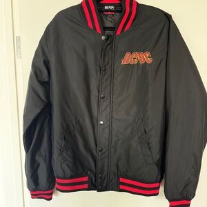 AC/DC High Voltage Black bomber jacket with embroidered logos